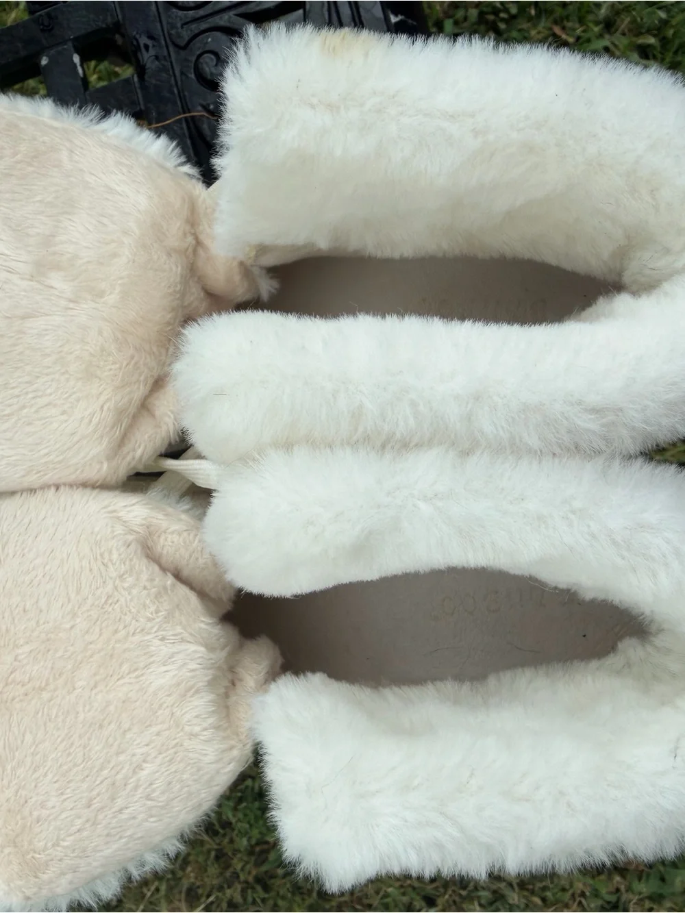 Bamboo White Faux Fur Lace Up Winter Ankle Boots Lug Sole Women’s 8 EU 38